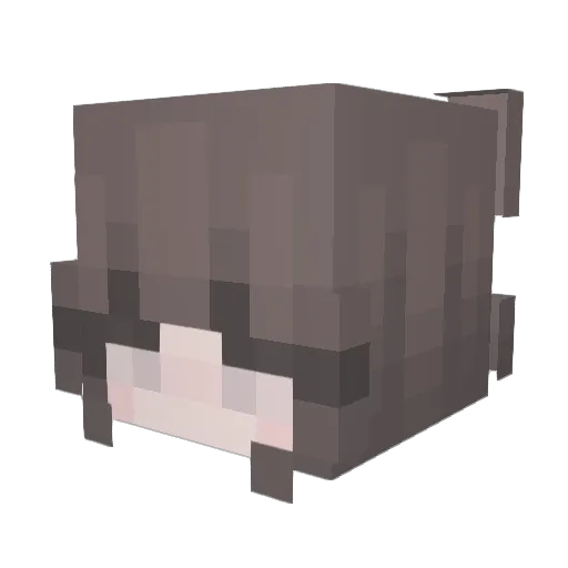 Juuzuolover Minecraft avatar head, 3D render