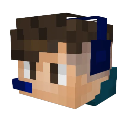 Juvanji Minecraft avatar head, 3D render