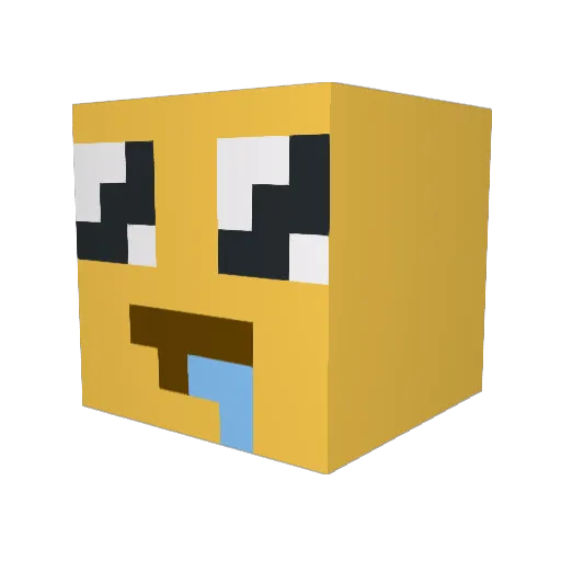 Juvenile Minecraft avatar head, 3D render