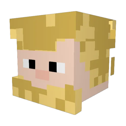 Juvental Minecraft avatar head, 3D render