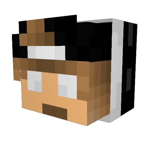 Juwillose Minecraft avatar head, 3D render
