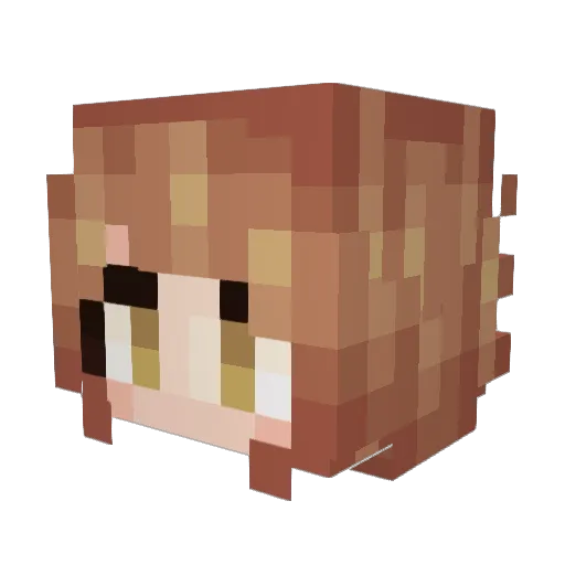 Juxau Minecraft avatar head, 3D render