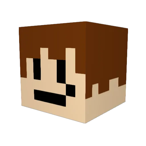 Juxlian Minecraft avatar head, 3D render