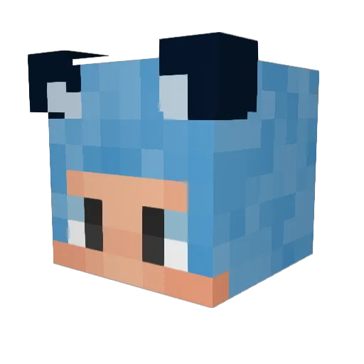 Juya_Kun Minecraft avatar head, 3D render