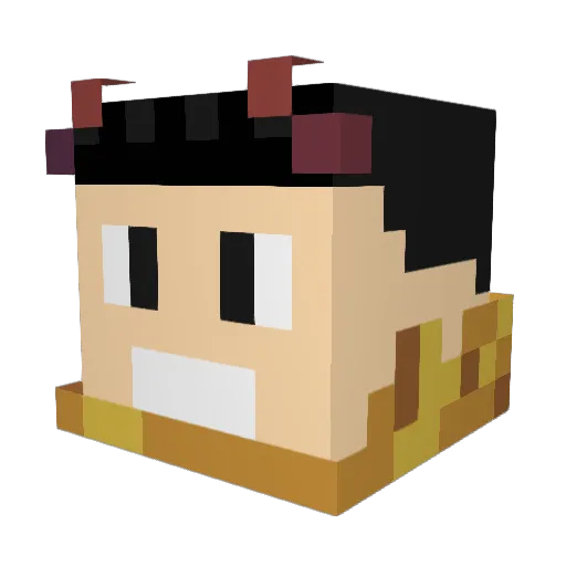 Jvmbzr Minecraft avatar head, 3D render