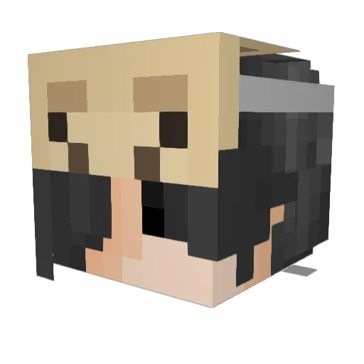 Jvzyjx Minecraft avatar head, 3D render