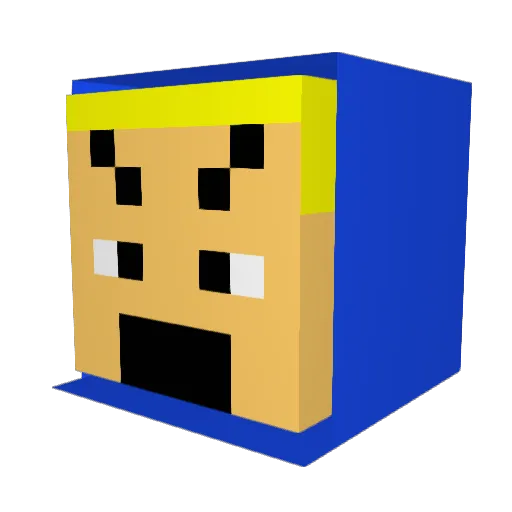 Jwhizzle Minecraft avatar head, 3D render