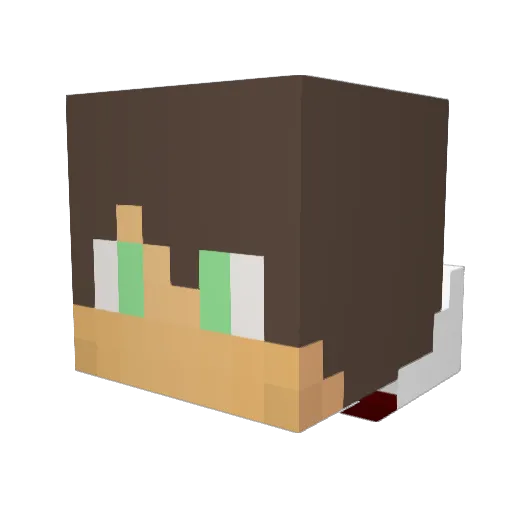 Jwiky Minecraft avatar head, 3D render