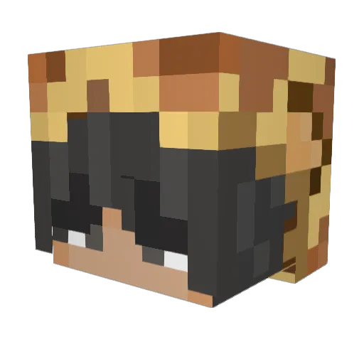 Jwwl Minecraft avatar head, 3D render