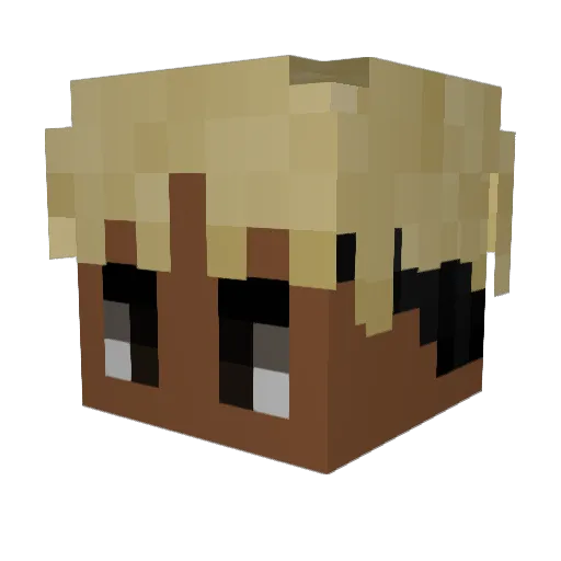 Jyinky Minecraft avatar head, 3D render
