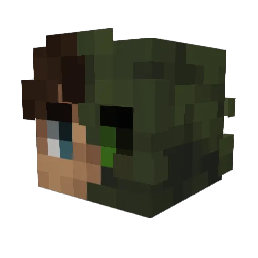 Jymped Minecraft avatar head, 3D render