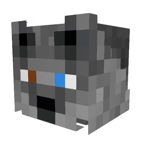 Jynowoof Minecraft avatar head, 3D render