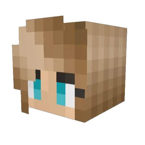 Jyrsa Minecraft avatar head, 3D render