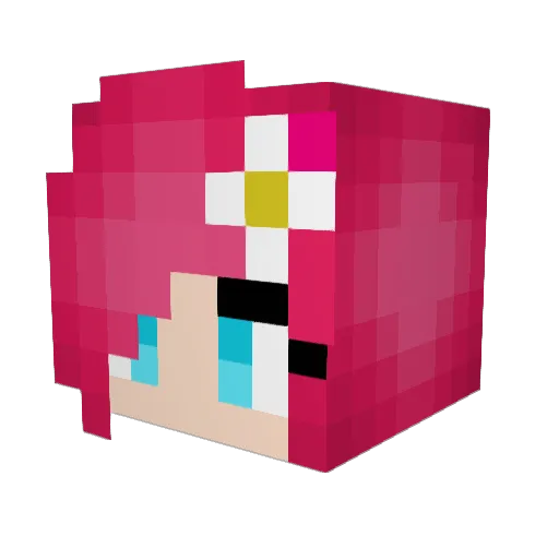 Jyu Minecraft avatar head, 3D render