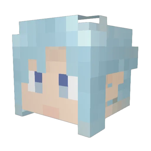 Jyunnko Minecraft avatar head, 3D render