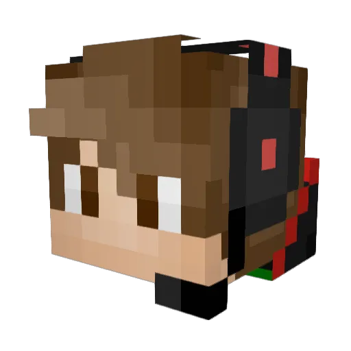 Jzee Minecraft avatar head, 3D render