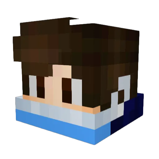 JznsiX Minecraft avatar head, 3D render