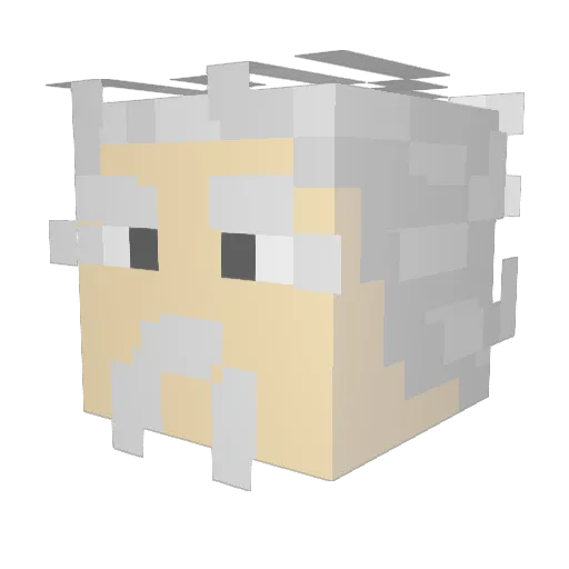K0kbori Minecraft avatar head, 3D render
