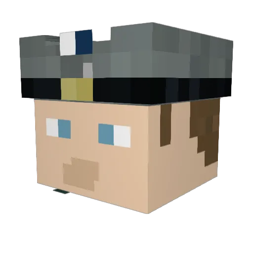 K0kelas Minecraft avatar head, 3D render