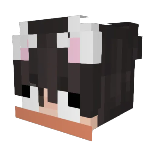 K0mori_ Minecraft avatar head, 3D render
