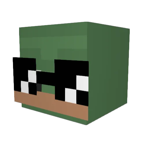 K0nFuZeD1 Minecraft avatar head, 3D render