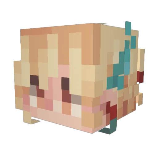 K1R1EIIIKA Minecraft avatar head, 3D render