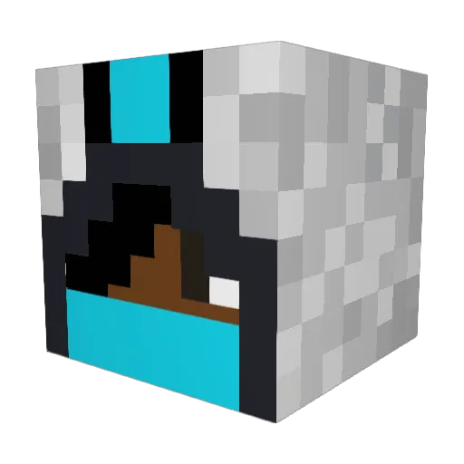 K1ckit Minecraft avatar head, 3D render