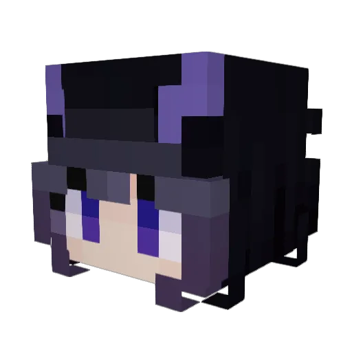 K1ndra Minecraft avatar head, 3D render