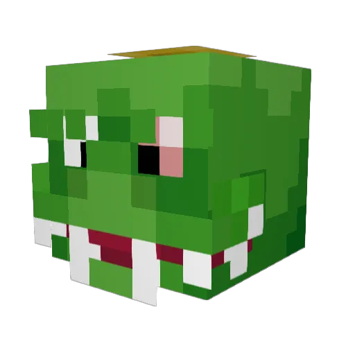 K1ngKRool Minecraft avatar head, 3D render