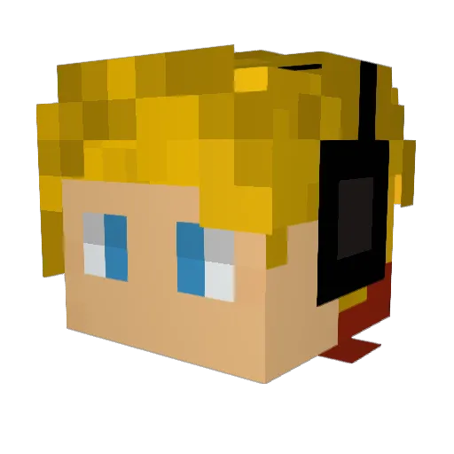 K1ng_R3d Minecraft avatar head, 3D render