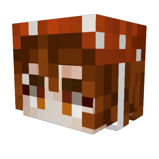K1tN3 Minecraft avatar head, 3D render