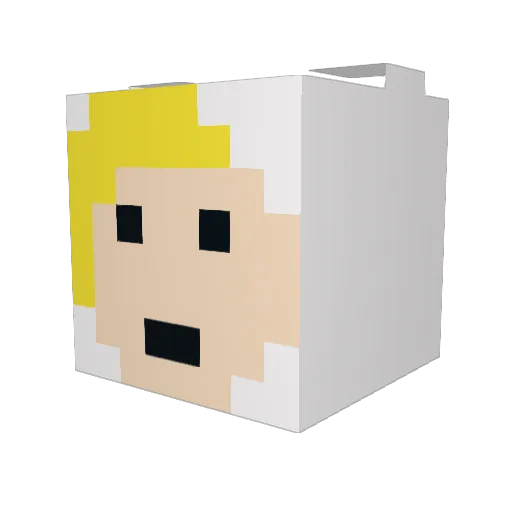 K1tty Minecraft avatar head, 3D render