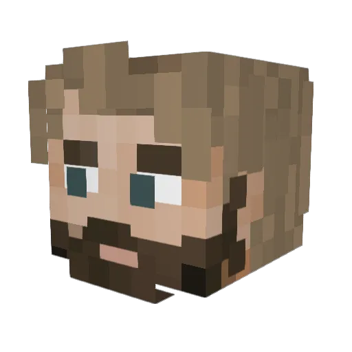 K35RK Minecraft avatar head, 3D render
