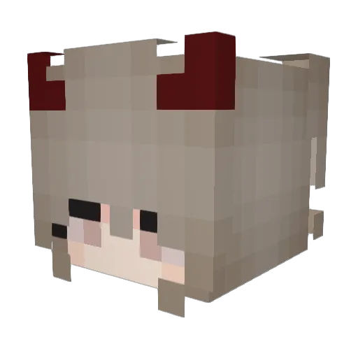 K37I Minecraft avatar head, 3D render