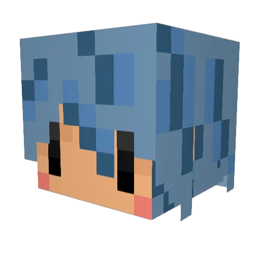 K3R2 Minecraft avatar head, 3D render