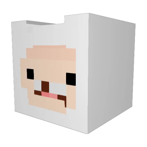 K4B000M Minecraft avatar head, 3D render