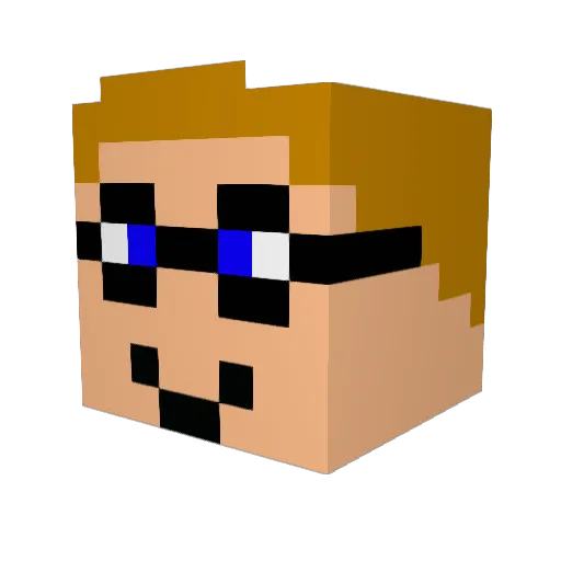 K4RlM Minecraft avatar head, 3D render