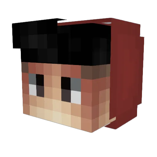 K74 Minecraft avatar head, 3D render