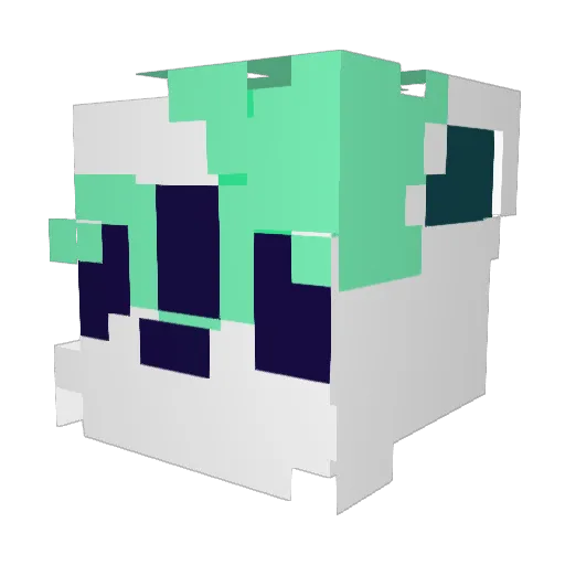 K8tieee Minecraft avatar head, 3D render
