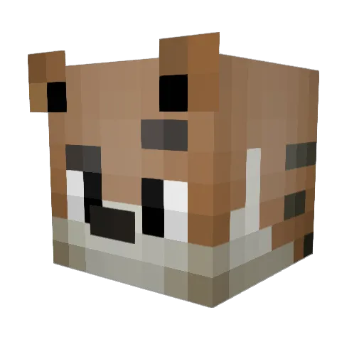 KAFAII Minecraft avatar head, 3D render