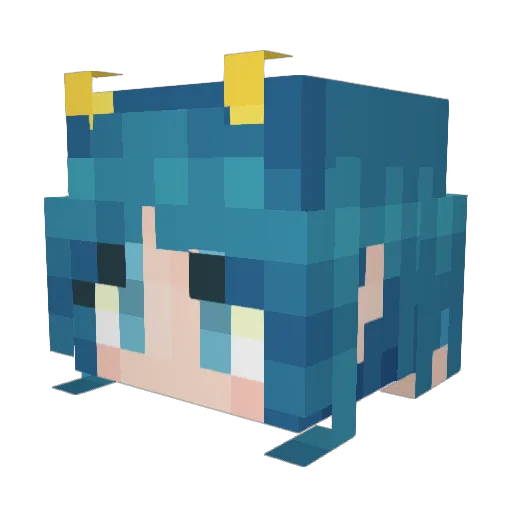 KAITOUA Minecraft avatar head, 3D render