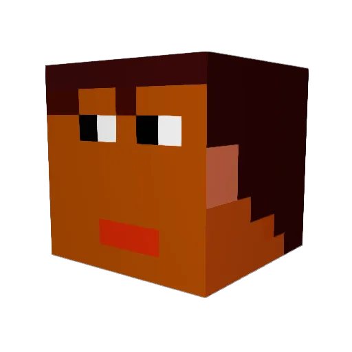 KAMonkey Minecraft avatar head, 3D render