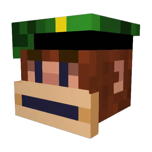 KARD0N Minecraft avatar head, 3D render