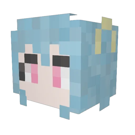 KARUMINTV Minecraft avatar head, 3D render