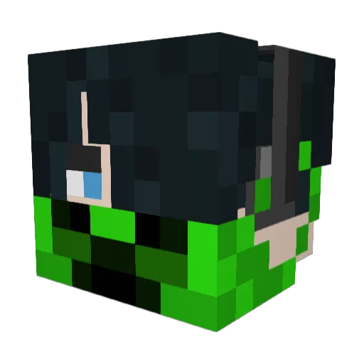 KARUTASAMA Minecraft avatar head, 3D render