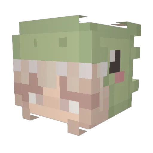KATE09 Minecraft avatar head, 3D render