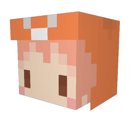 KAWA1I_UMR Minecraft avatar head, 3D render