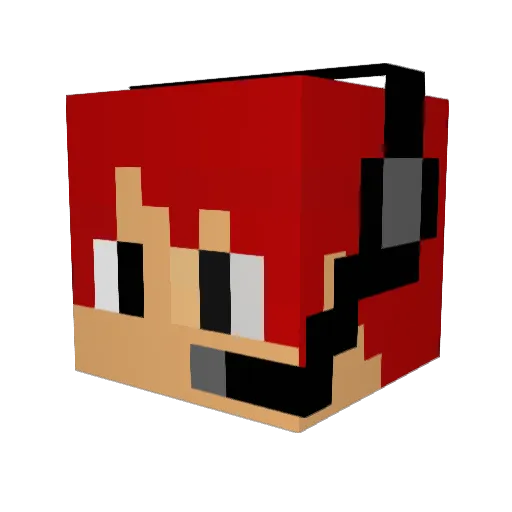 KAZU64 Minecraft avatar head, 3D render