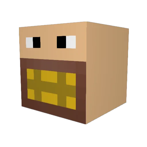 KAZUHIROT Minecraft avatar head, 3D render