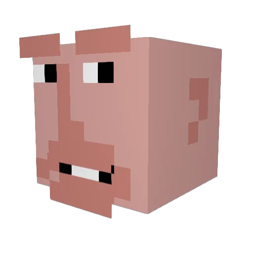 KA_MAS Minecraft avatar head, 3D render